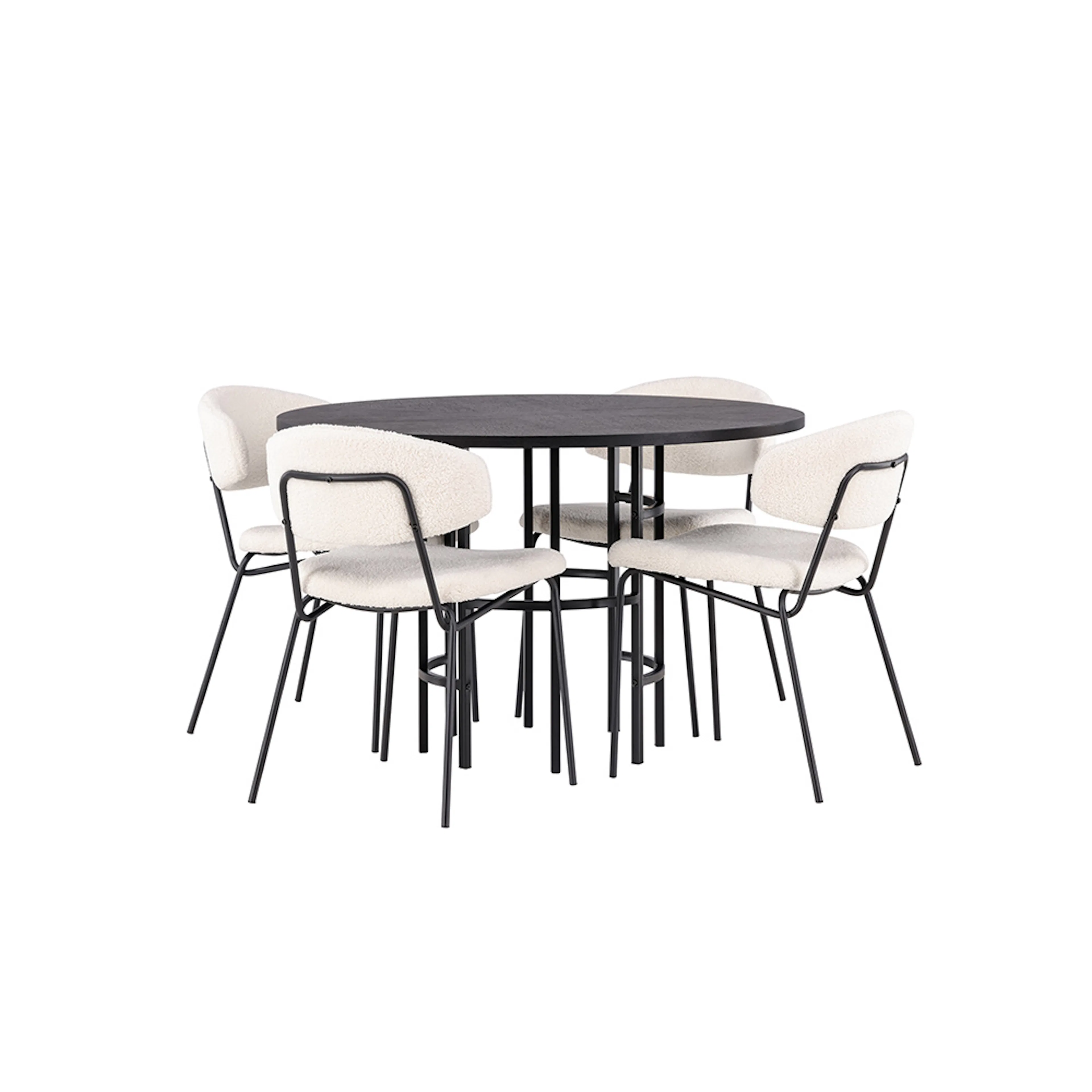 Spisegruppe Venture Home Copenhagen Ø 115 cm med 4 Chico Stoler