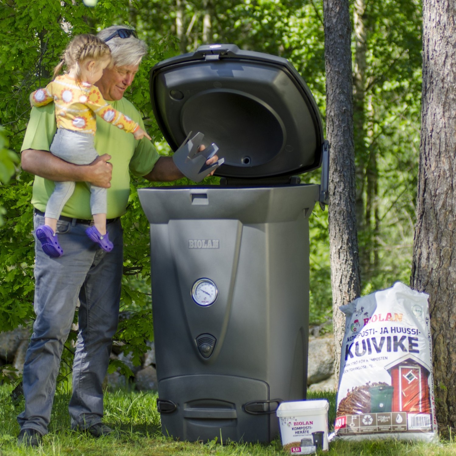 Biolan Quick Composter 220eco, dark grey Mørkegrå