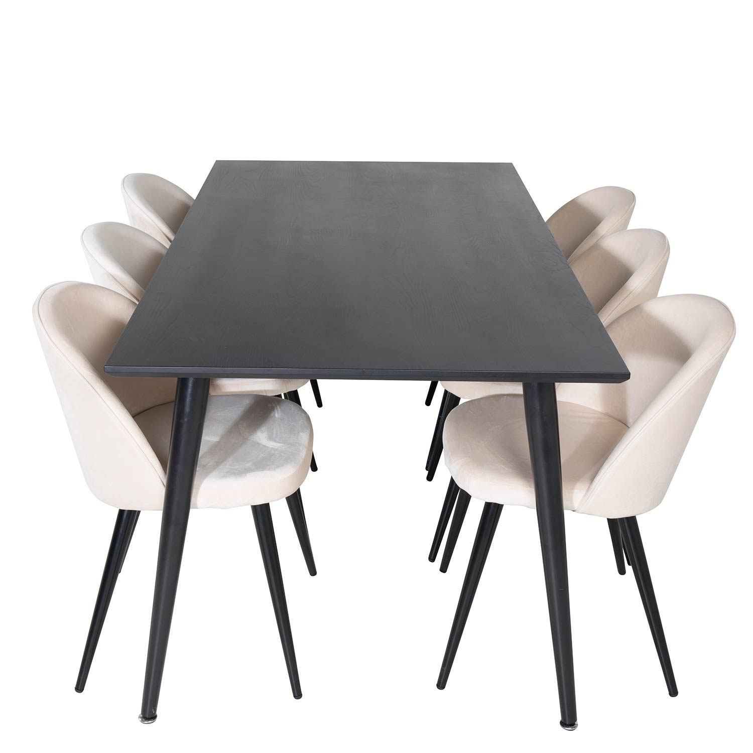 Spisegruppe Venture Home Dipp med 6 Velvet Stoler