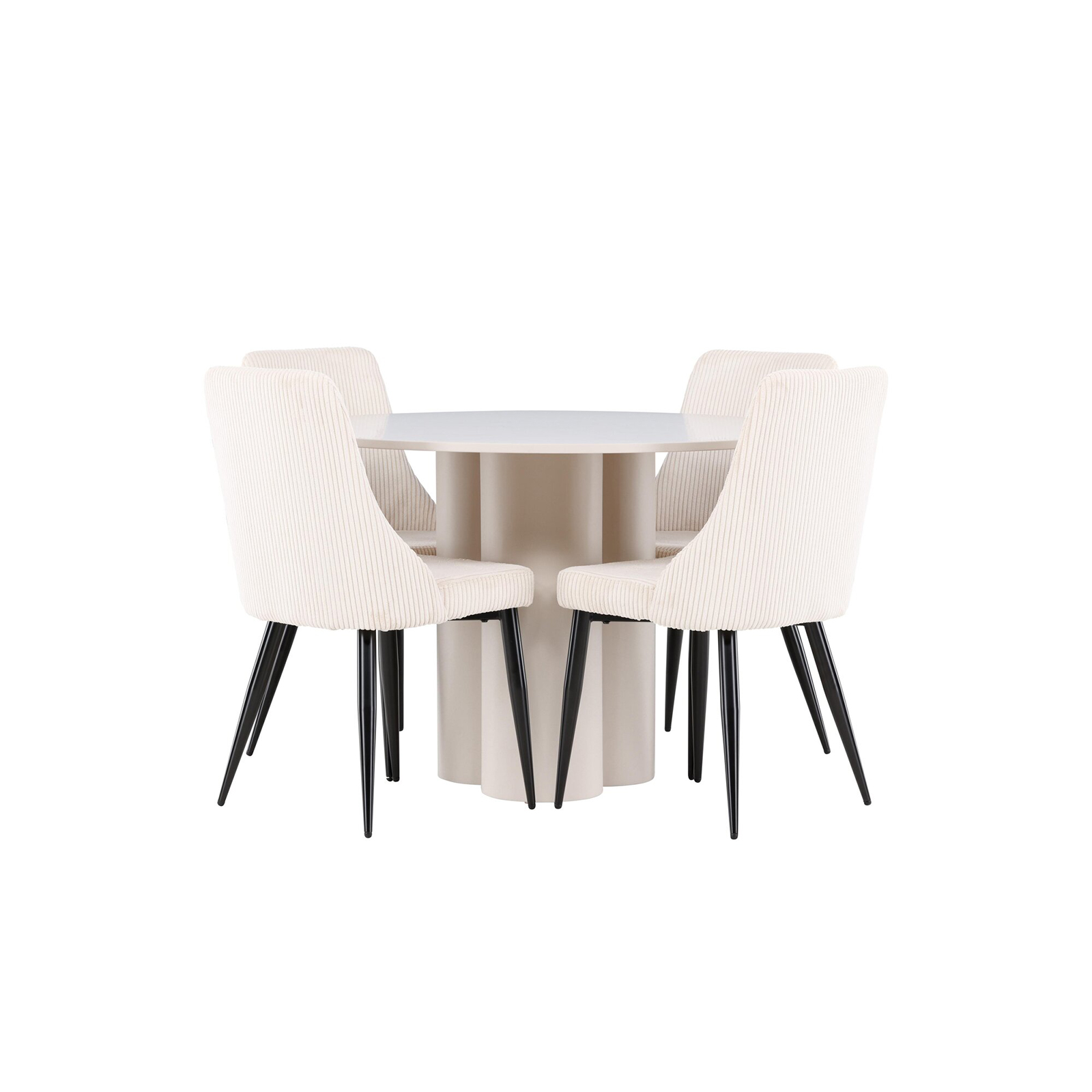 Spisegruppe Venture Home Olivia Ø110 med 4 stk Leone Stoler
