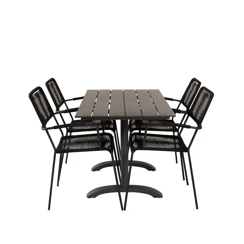 Cafégruppe Venture Home Denzel med 4 Leon Lenestoler