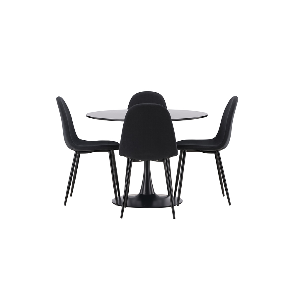 Spisegruppe Venture Home Glade Ø 100 cm med 4 Polar Stoler