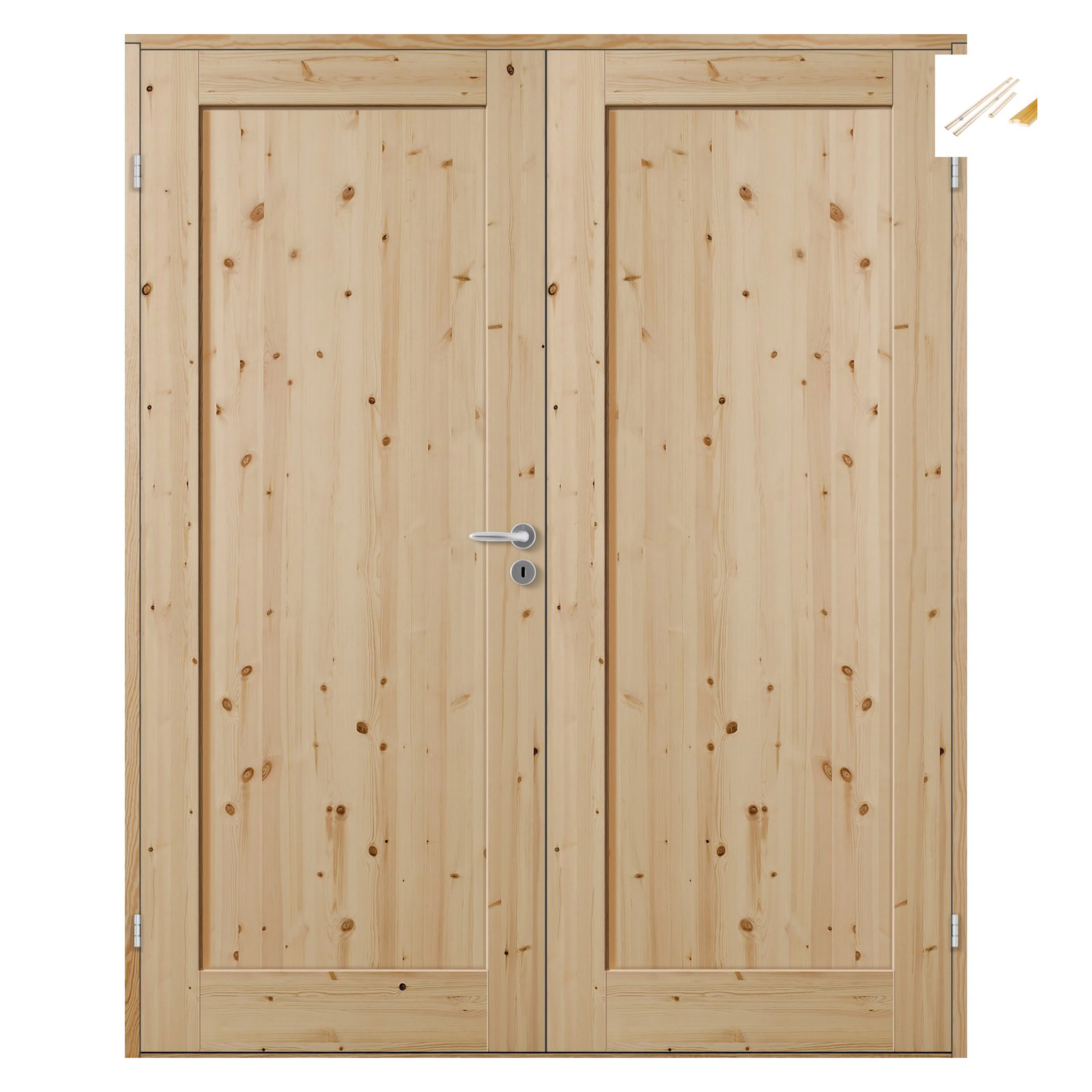DØRBL TF STIL 1 FURU 13X20 UBH med Karmsett BxH: 133x200 (dørbladmål: 62,5+62,5x194)