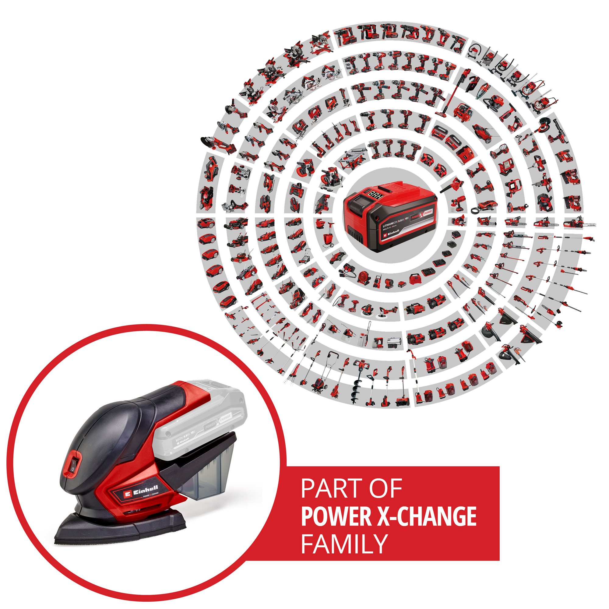 Slipemaskin Einhell TC-OS 18/187 Li 18V Uten Batteri og Lader