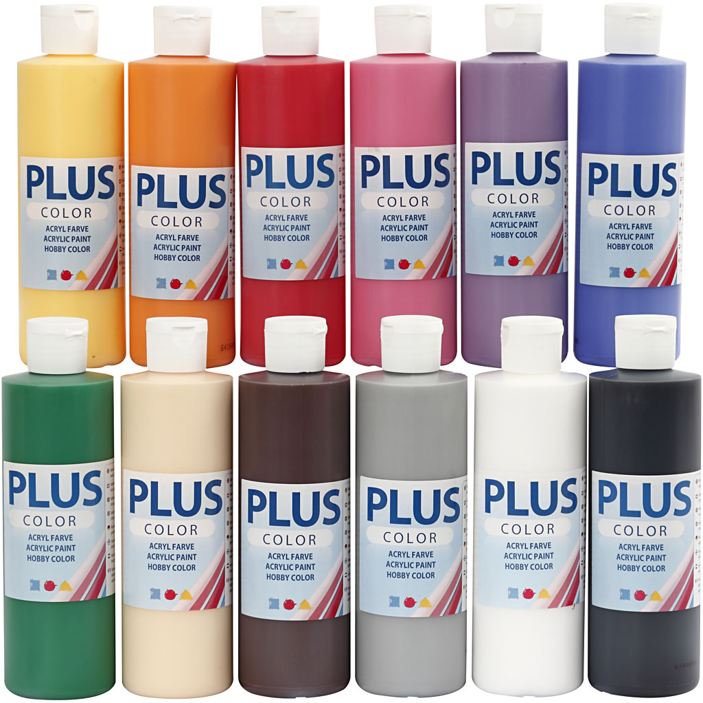 Hobbyfarge Creativ Company Plus Color Standardfarger 12x250 ml/1 Pk