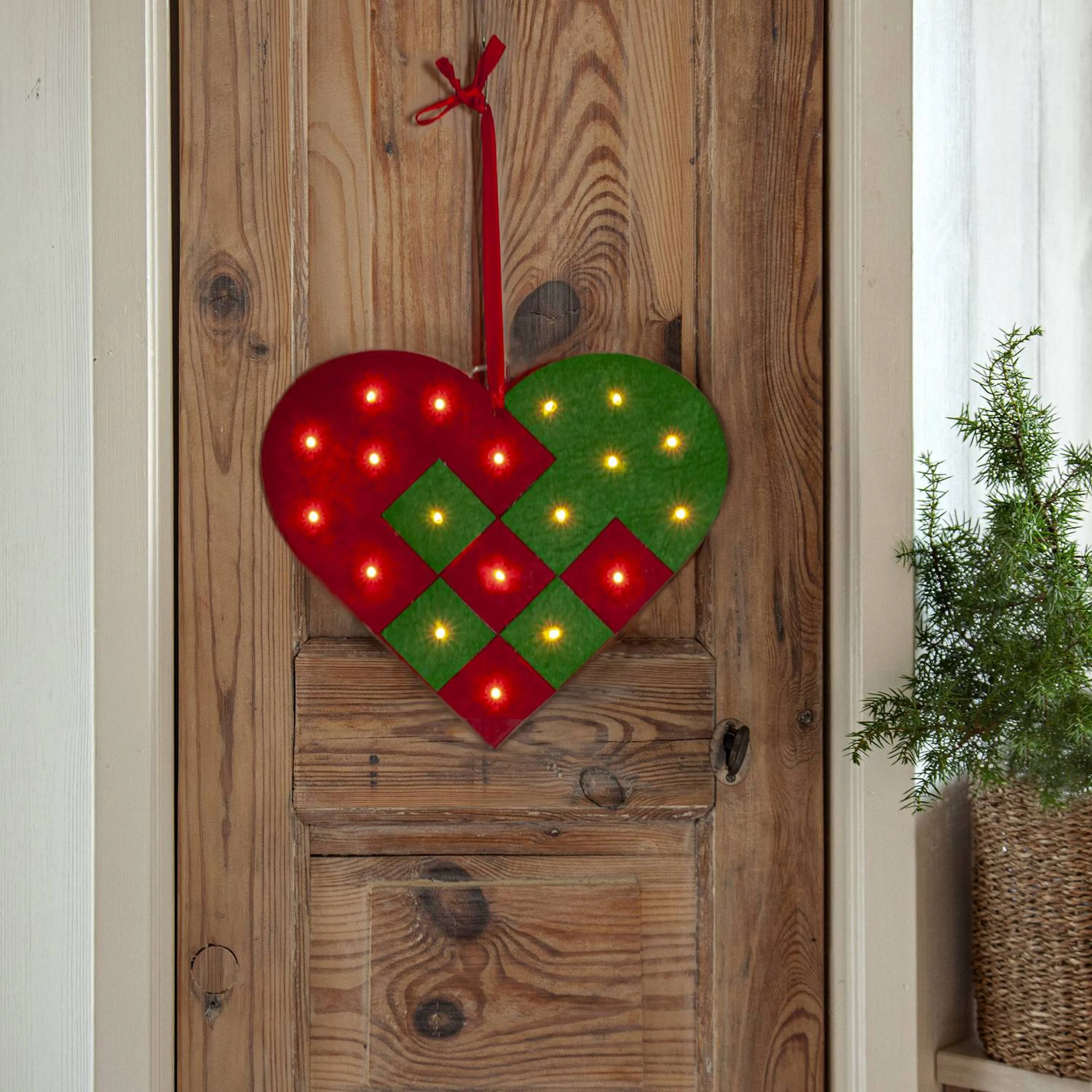Hengende Dekorasjon Star Trading MERRY Hjerte med LED