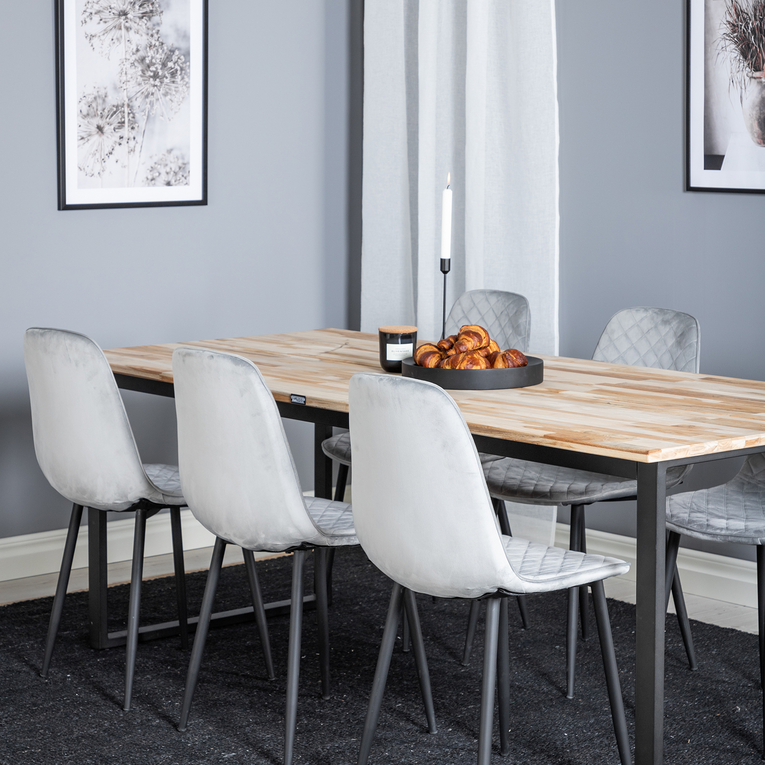 Spisegruppe Venture Home Cirebon med 6 Polar Stoler