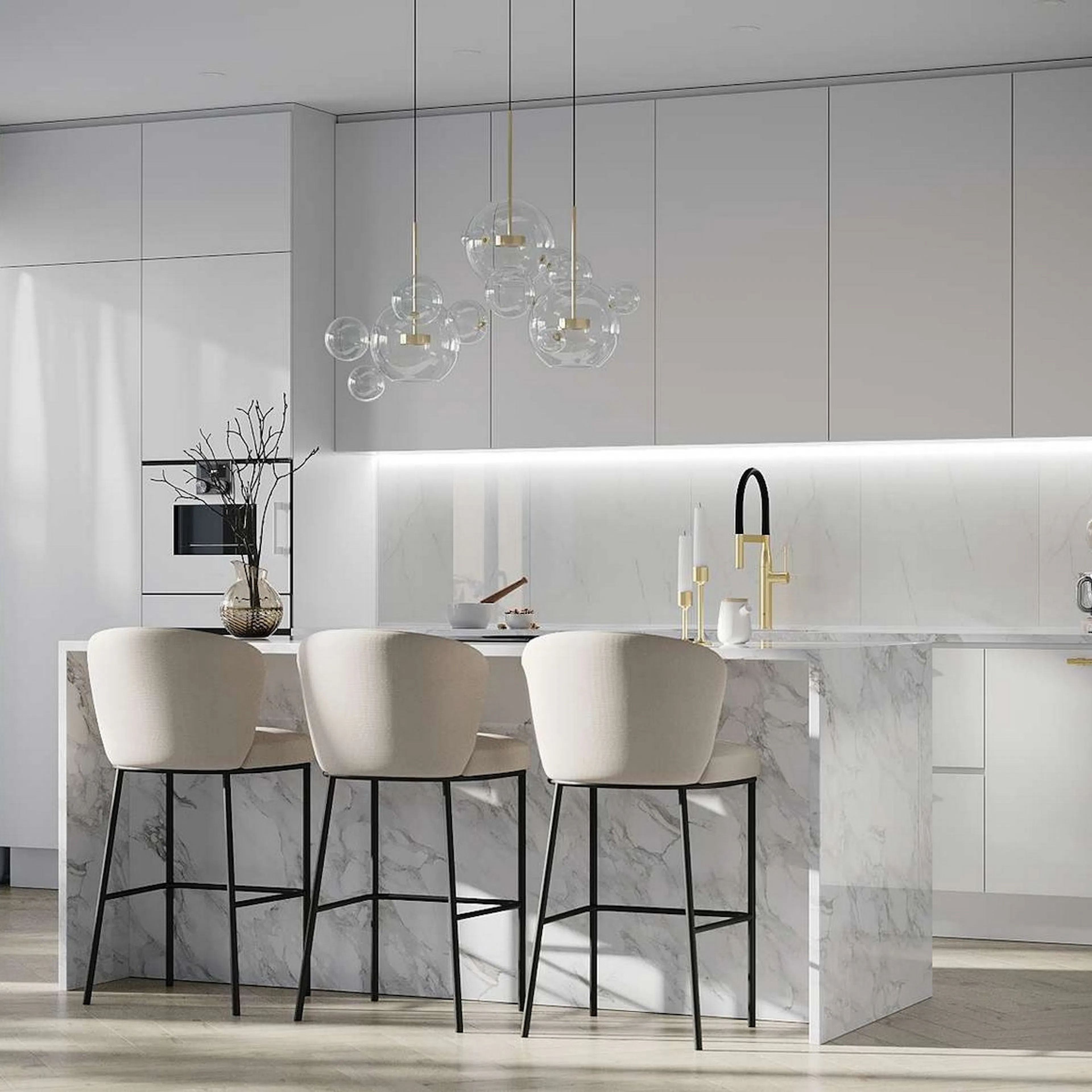 Kitchen Board Fibo 3487-KM10 HG Bright Marble