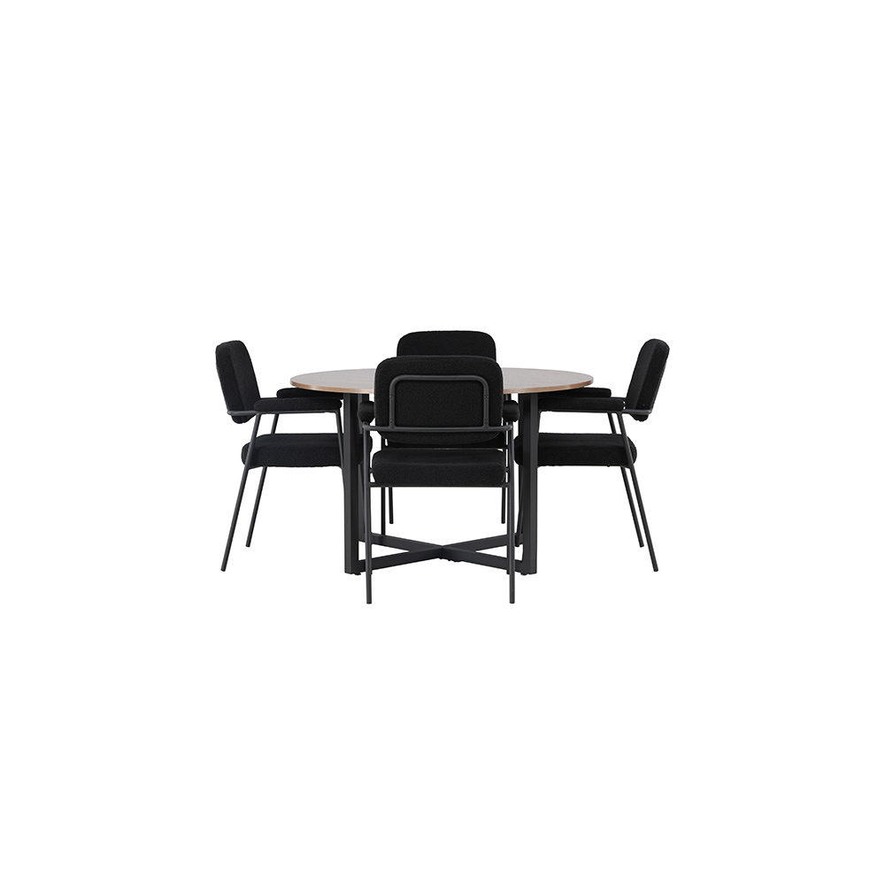 Spisegruppe Venture Home Durango Ø120 cm med 4 stk Yesterday Stoler