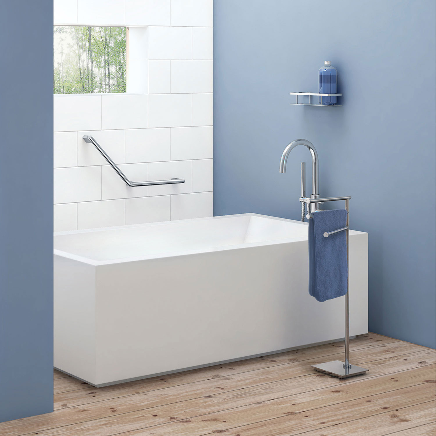 Badekarshåndtak Smedbo Living V-formet