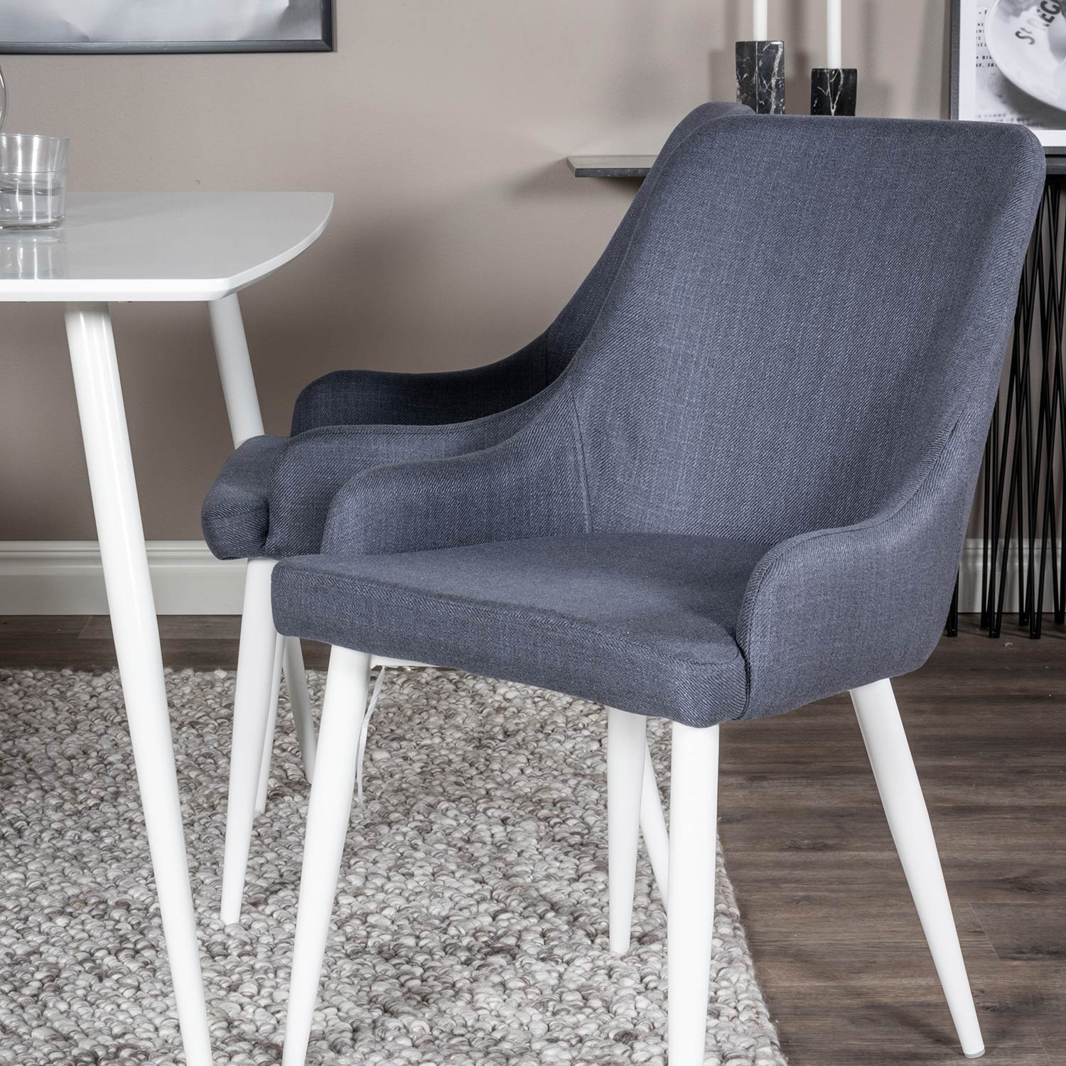Spisegruppe Venture Home Pobbie med 4 Plake Stoler Polyester