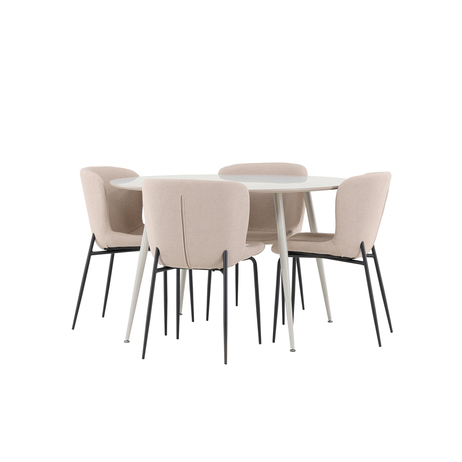 Spisegruppe Venture Home Plaza Ø120 med 4 stk Modesto Stoler