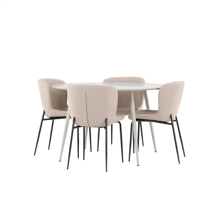 Spisegruppe Venture Home Plaza Ø120 med 4 stk Modesto Stoler