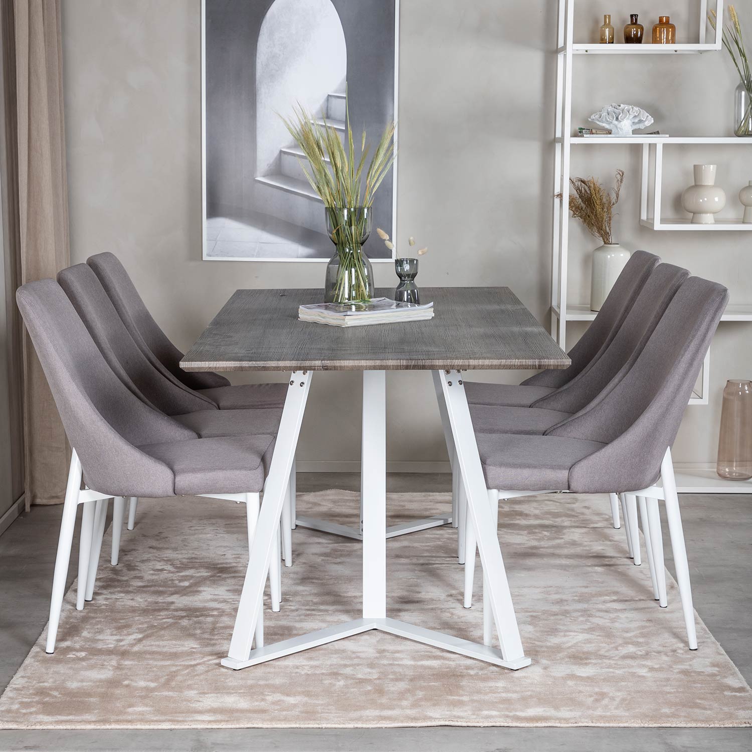 Spisegruppe Venture Home Madde med 6 Laura Stoler Polyester