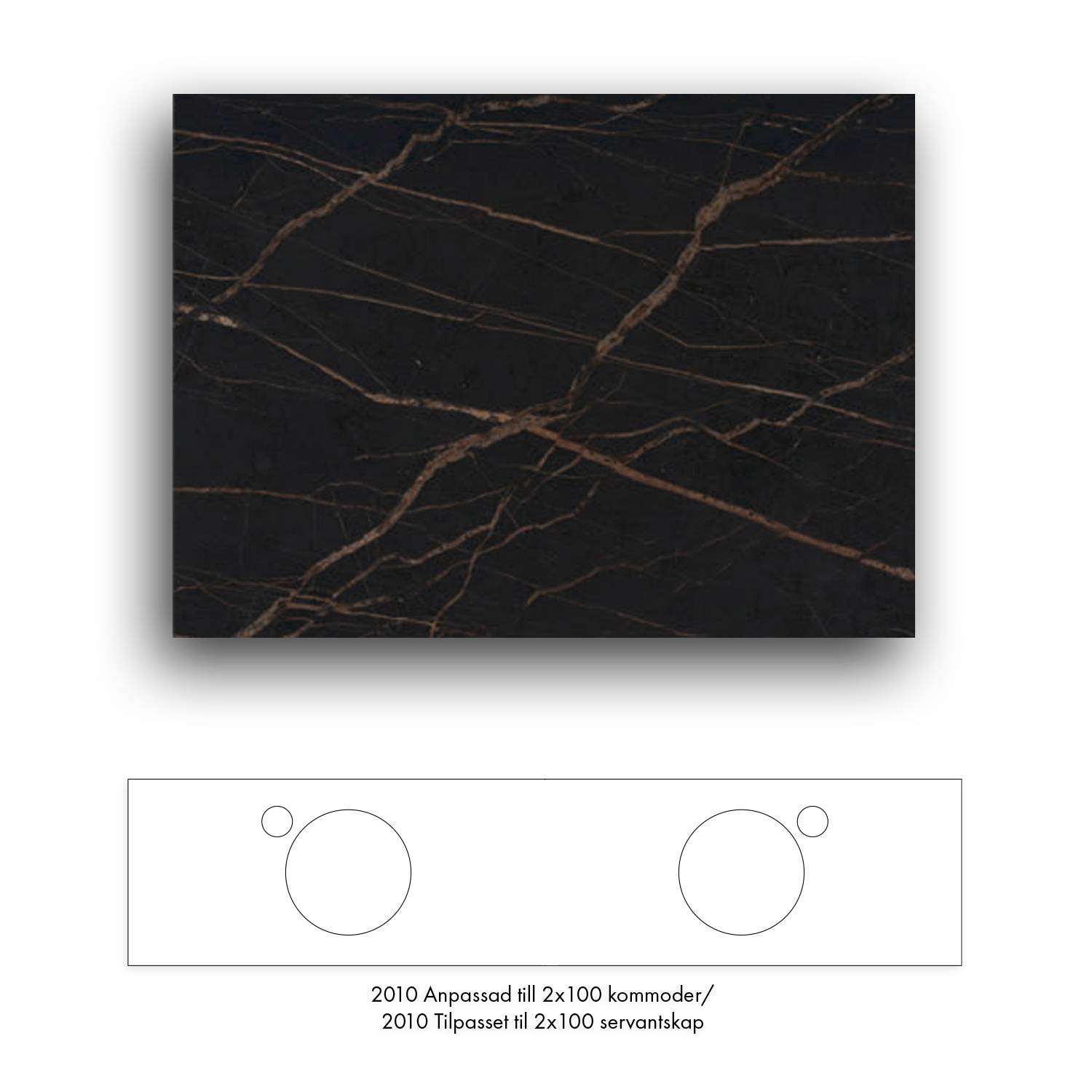 Bänkskiva Macro Design Crown+ Dekton  2010 till Tvättställsskåp Crown