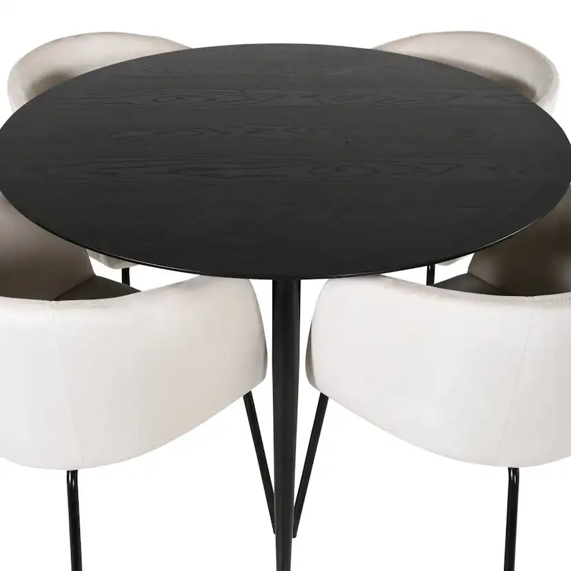 Spisegruppe Venture Home Dipp Ø115 cm med 4 Berit Stoler