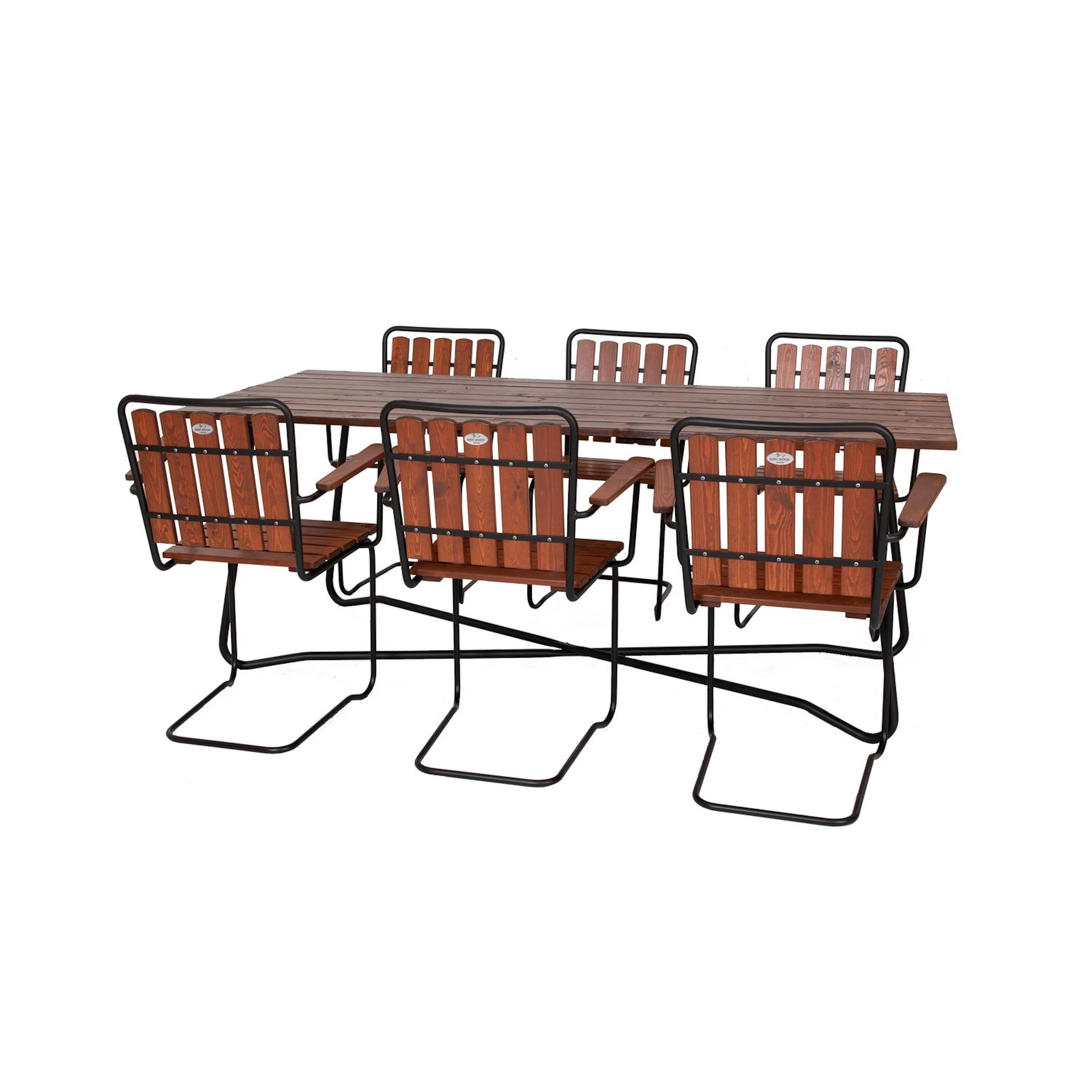 Spisegruppe Eden Wood Wilma med 6 Stoler