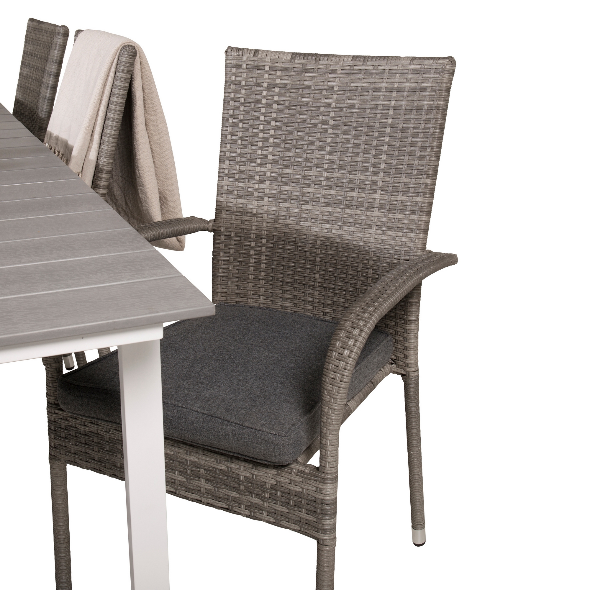 Levels Dining Table 224/324*100 - White Alu / Grey Aintwood Hvit/Grå