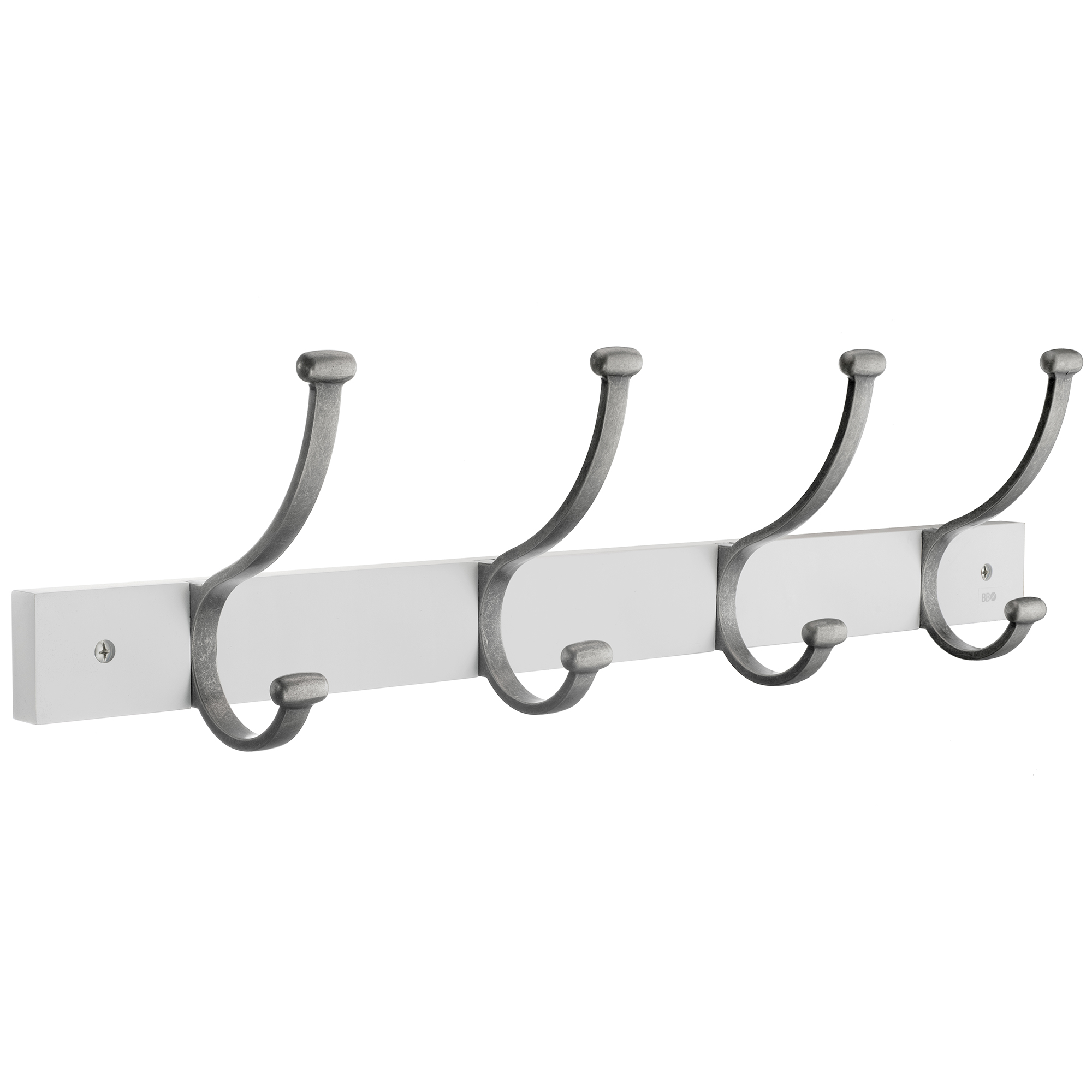 Krokliste 4 Hattkroker Hvit Mdf Krokker I Fortinnet Beslagsboden