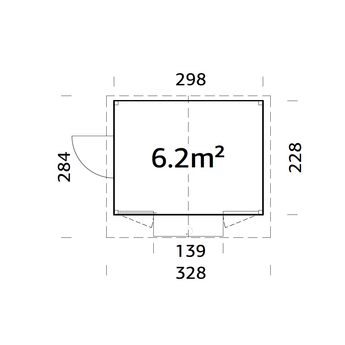 Kiosk Palmako Marian 6,2 m2 Sammenleggbar