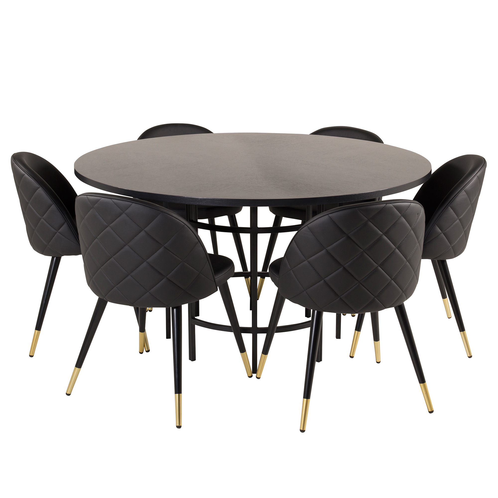 Spisegruppe furniture/fashion Copenhagen med 6 Valentina Kunstlær Stoler