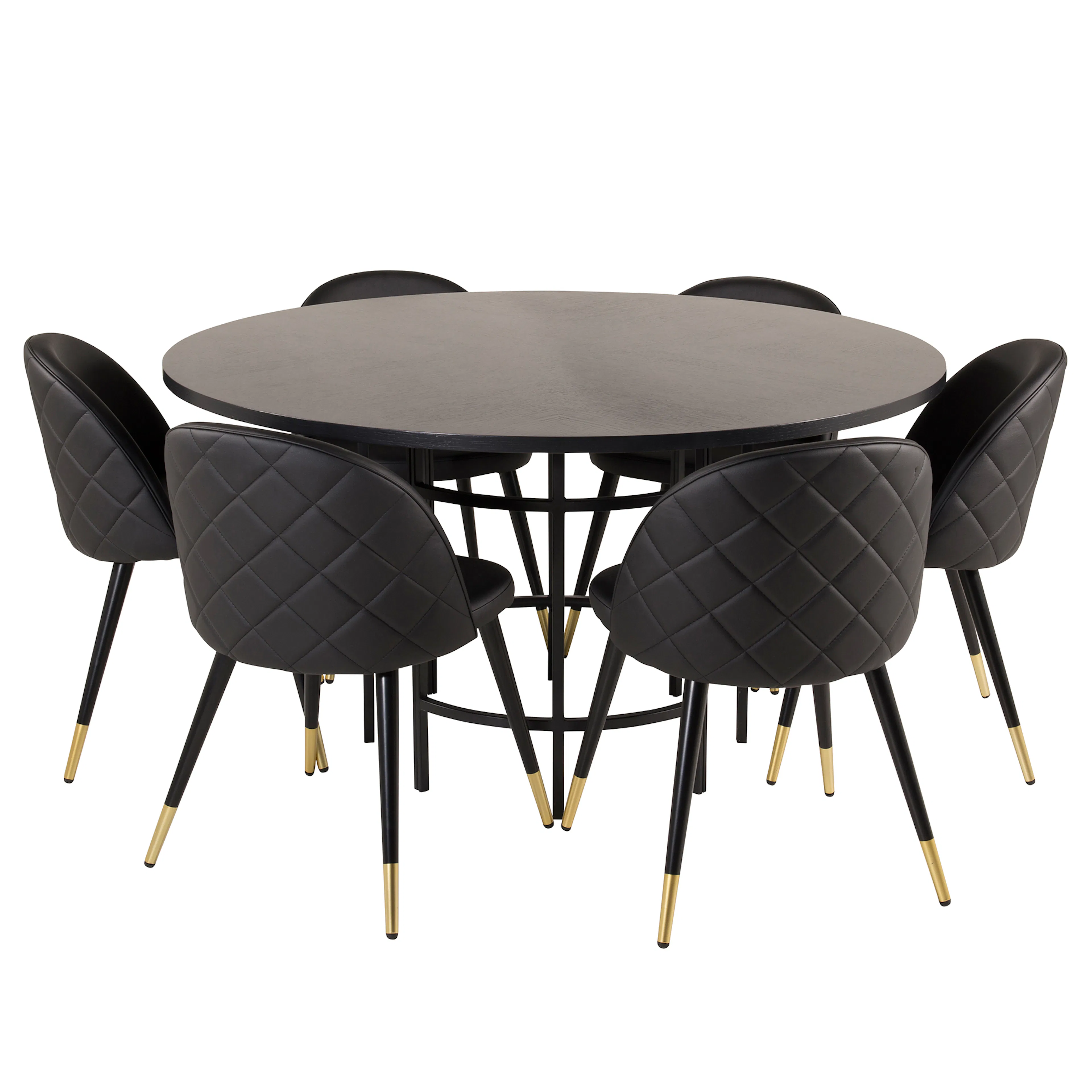 Spisegruppe furniture/fashion Copenhagen med 6 Valentina Kunstlær Stoler