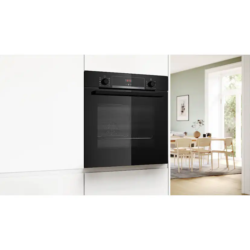 Innebygd ovn BOSCH HQA534BB3 Serie 4 Svart med Dampfunksjon og Avansert Varmeluftsteknologi