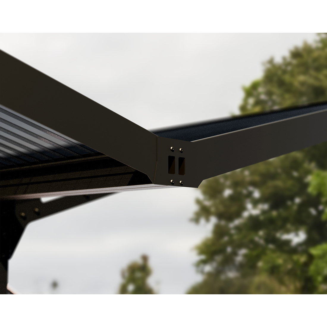 Carport Canopia by Palram Sydney Double V-Roof Aluminum 6x6 m Black