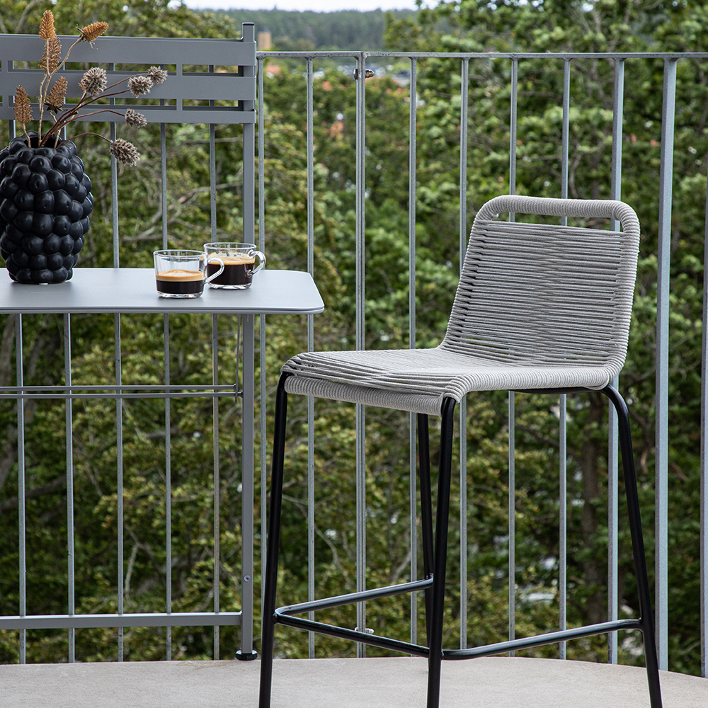 Lindos Barchair Steel - Black / Sort/Lysegrå