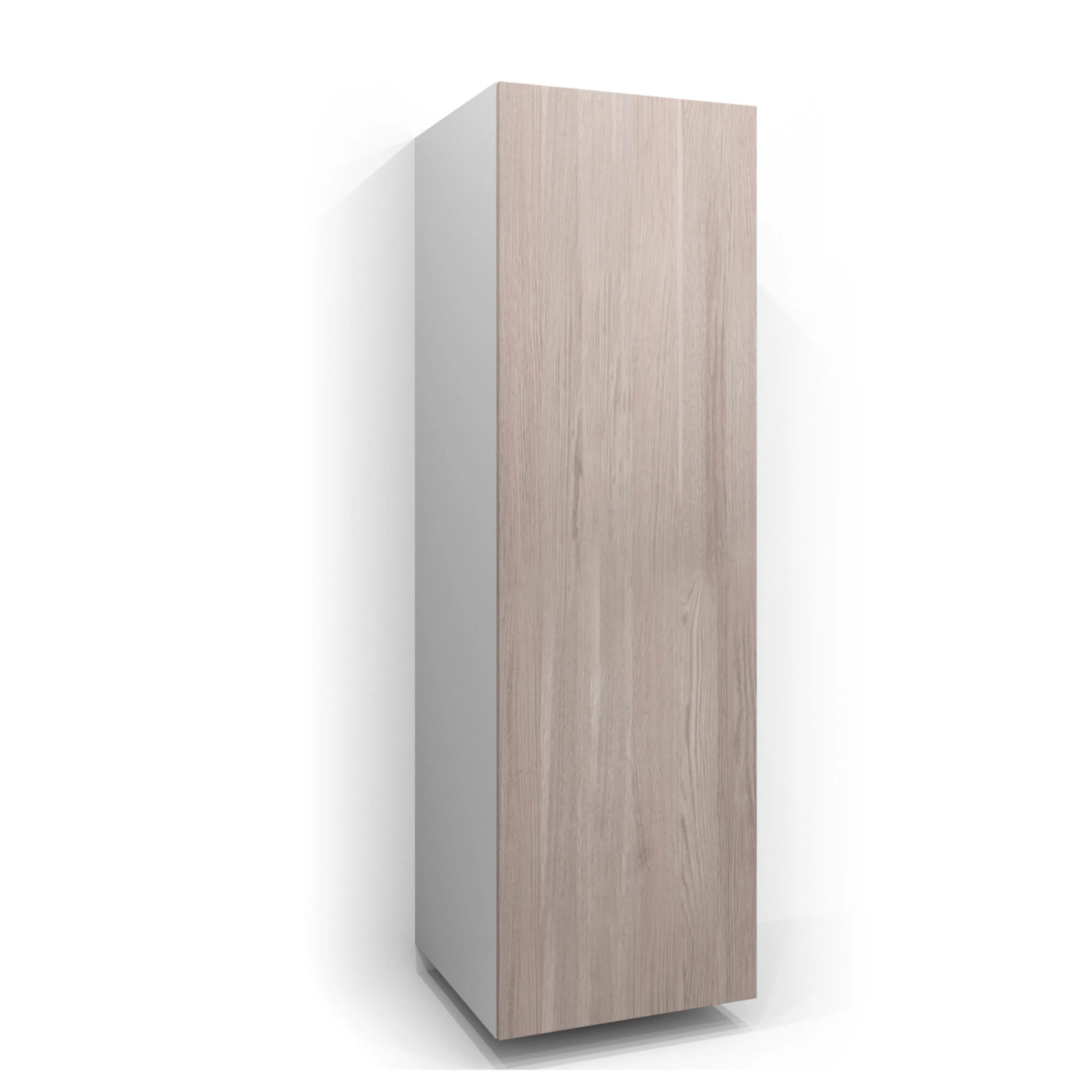 Tvätt & Tork Stomme Högskåp 195x60 Vit 4Hyll B: 600 mm H: 1950 mm, Tre trähyllor och en vändbar plandörr