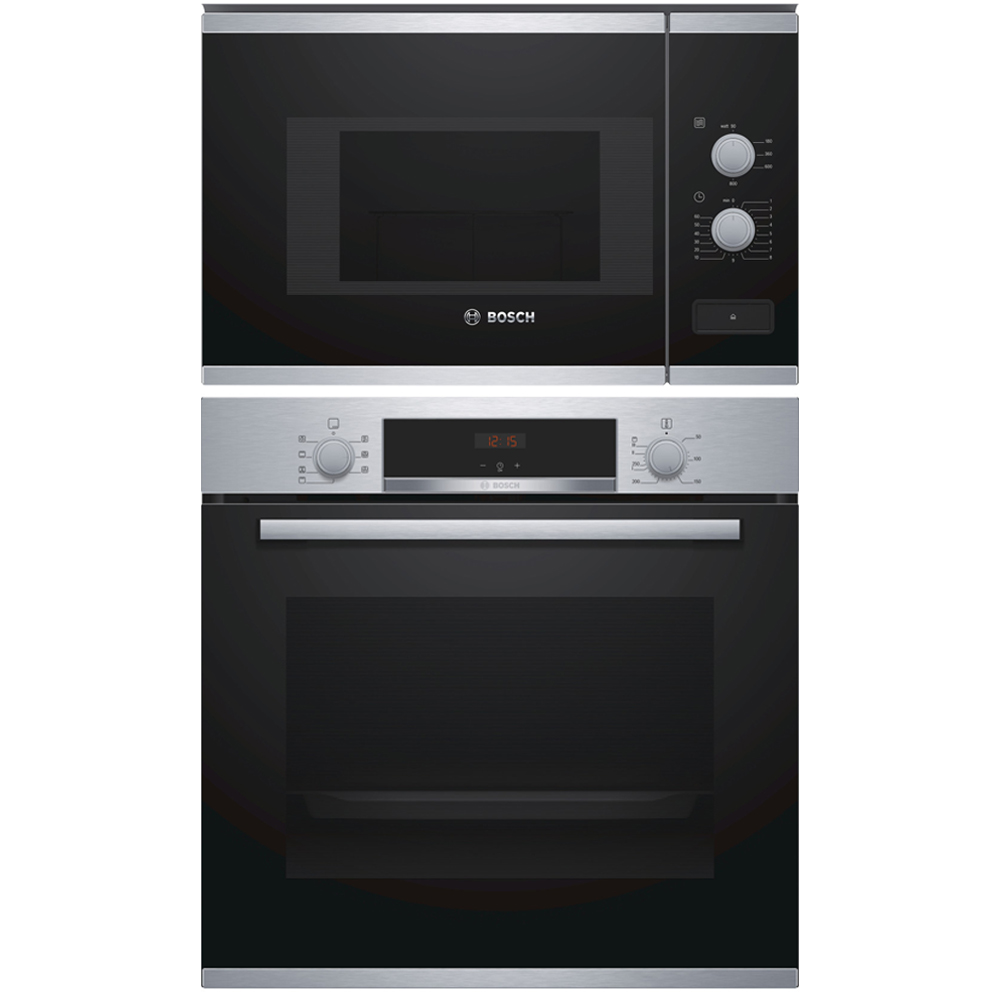 Ovn- og Mikrobølgepakke Bosch HBA533BS0S + BFL520MS0 Serie 4 3D HotAir