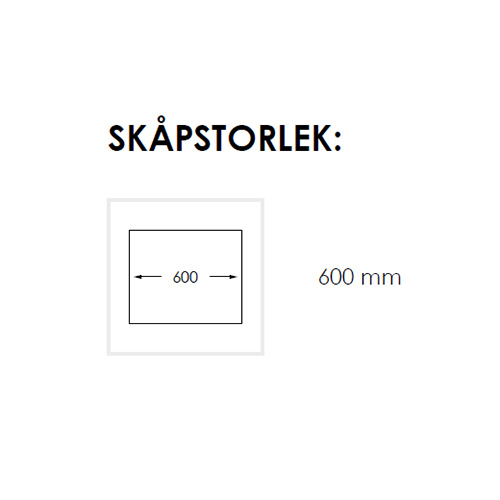 Disklåda Nordic Tech Radius 60 K H X NICKEL Stor vask til høyre