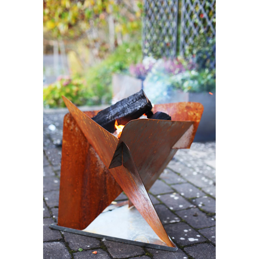 Bålpanne Jabo Triangel Inkl Fat Corten 64x64x54 cm