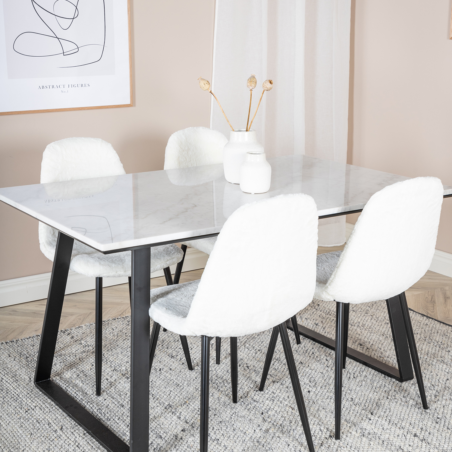Spisegruppe Venture Home Estelle 140 med 4 Pooya Stoler