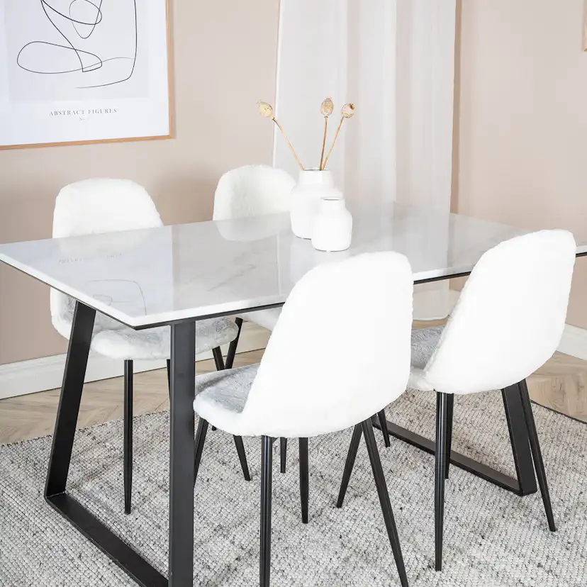 Spisegruppe Venture Home Estelle 140 med 4 Pooya Stoler