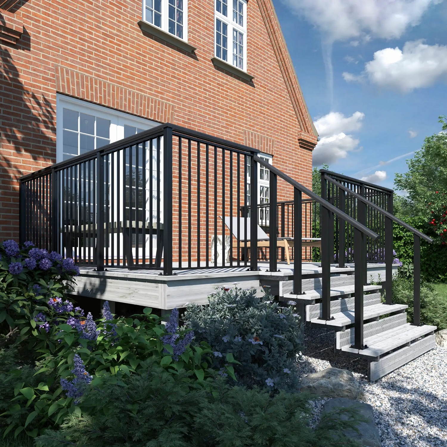 Trappevange PLUS Stål Trinndybde 28 cm