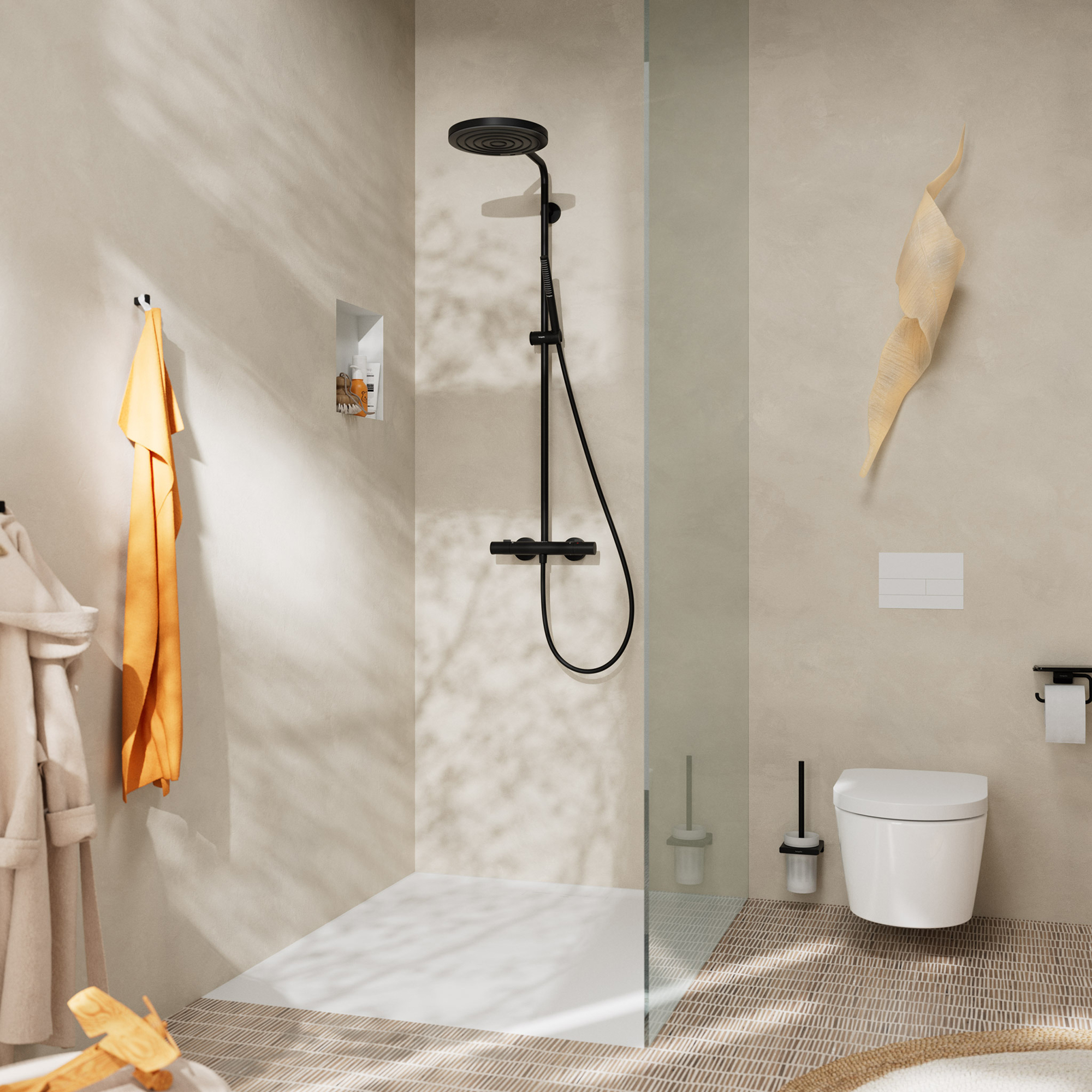 Takduschset Hansgrohe Pulsify S Puro Showerpipe 260 1jet med Ecostat Fine 160cc