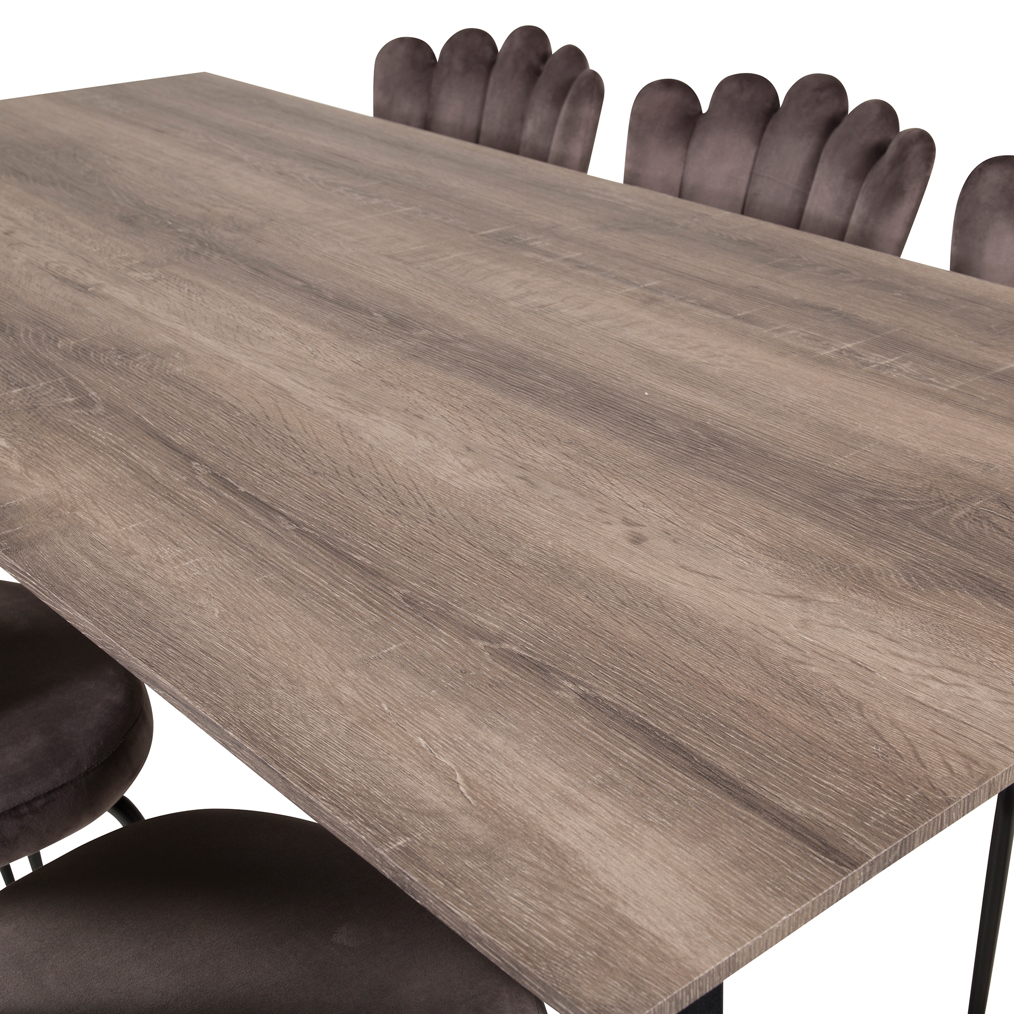 Spisegruppe furniture/fashion Madde med 6 Limhamn Light Stoler