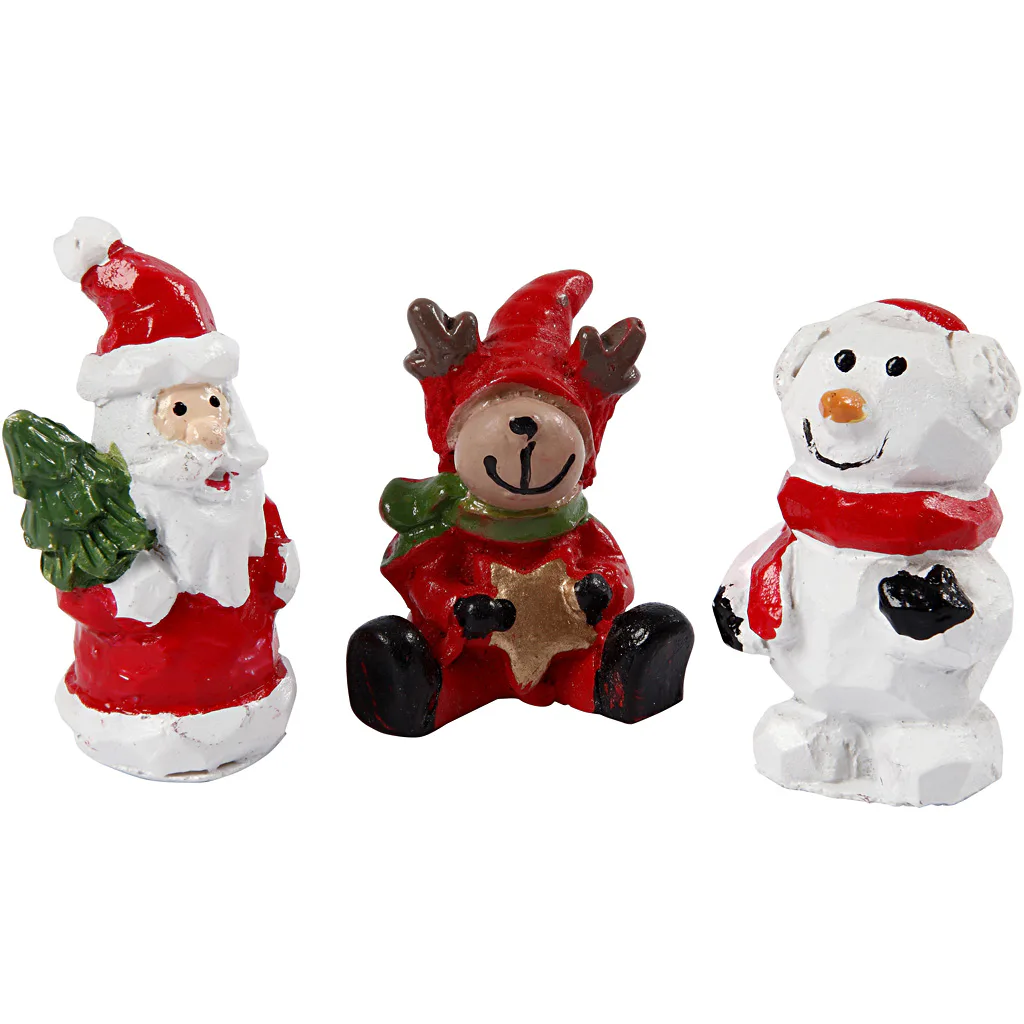 Minifigurer Creativ Company Julenisse Reinsdyr og Snømann 3 stk/1 Pk