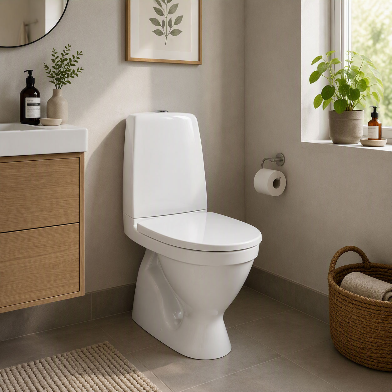 Toalettstol Gustavsberg Oceanic 1600 HygienicFlush med S-Lås