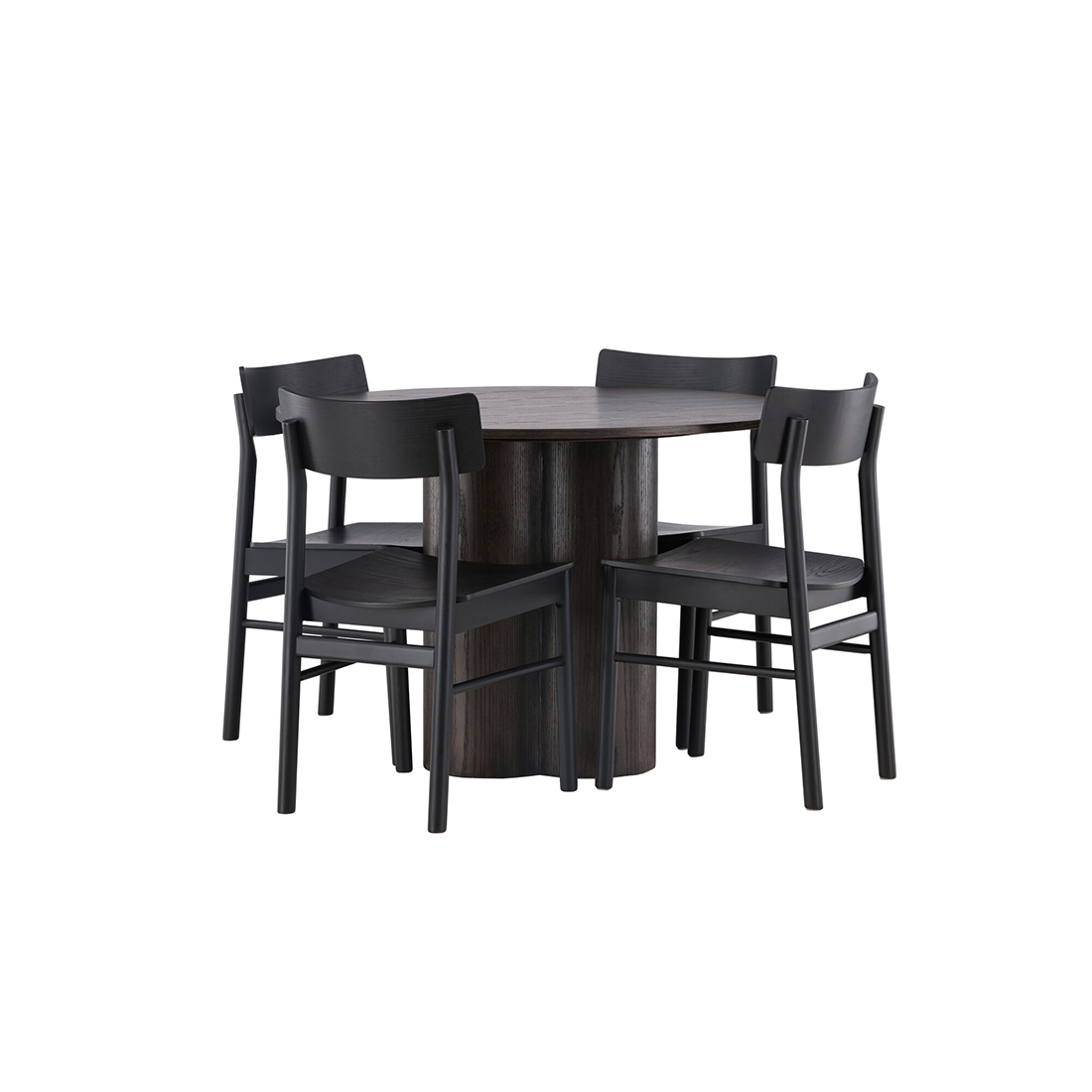 Spisegruppe Venture Home Olivia Ø110 cm med 4st Montros Spisestoler