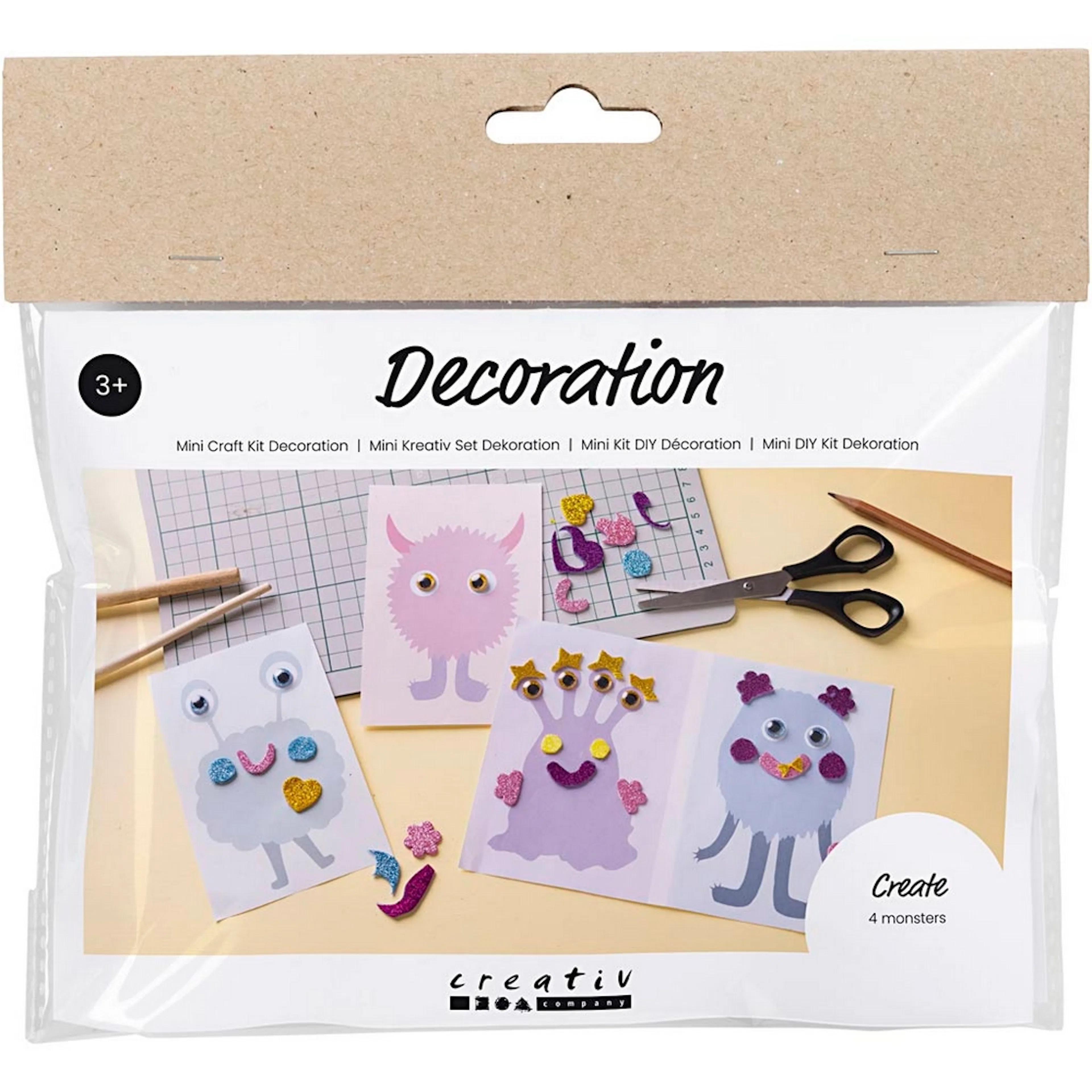 Hobbysett Creativ Company Mini DIY Kit Dekorasjon Monstercollage