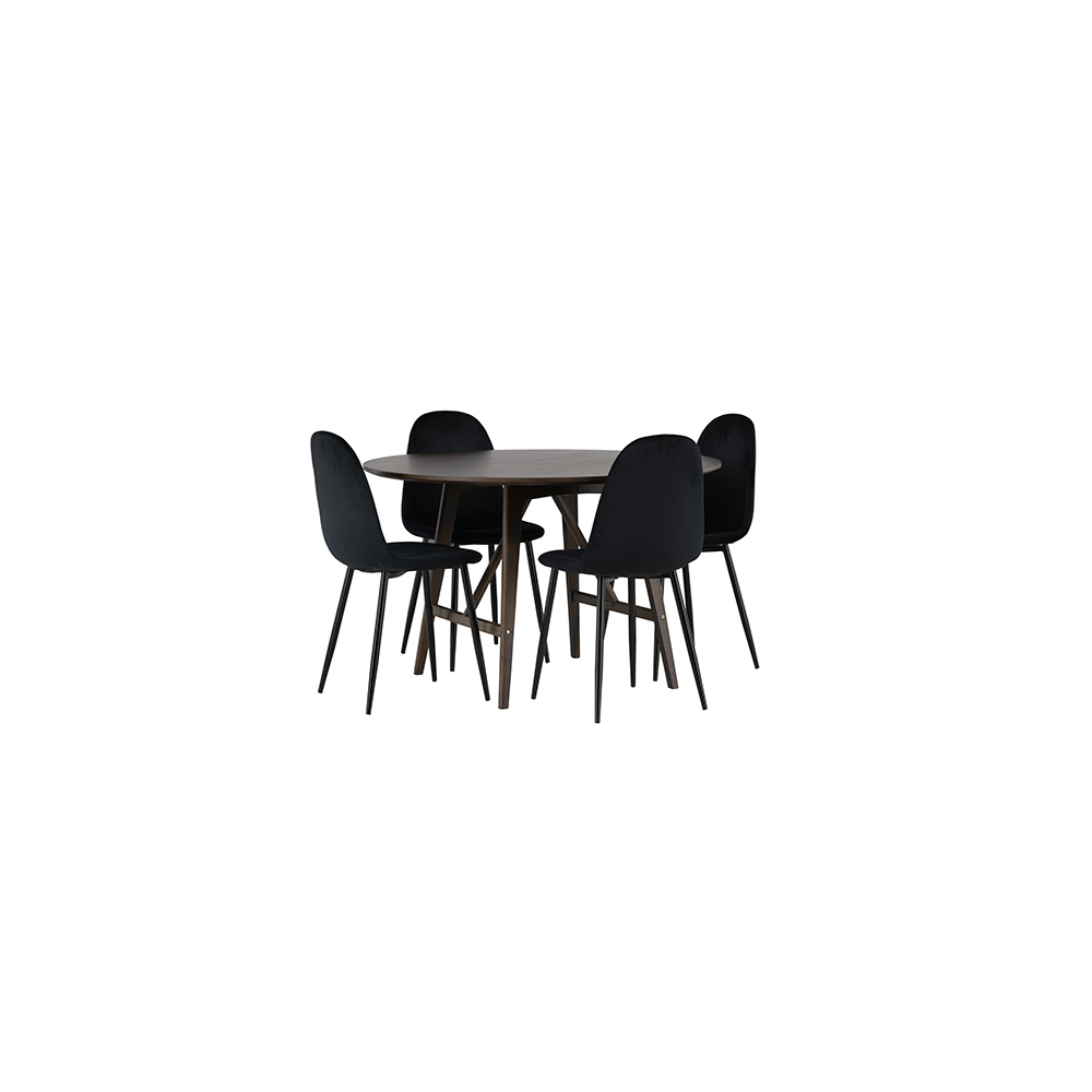 Spisegruppe Venture Home Kaseidon Ø100 cm med 4 stk Polar Stoler