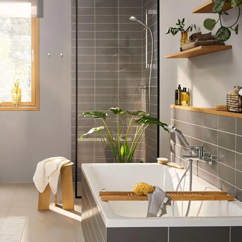 Dusj- og Badekarbatteri Hansgrohe Rebris E 1-grep