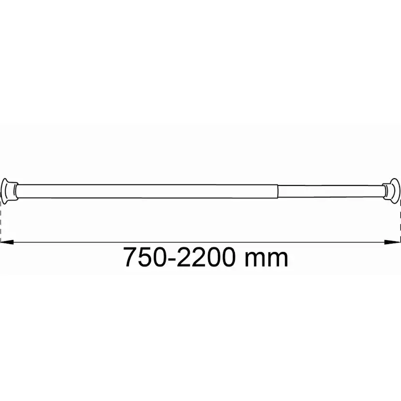 Dusjstang Habo 750-2200 mm
