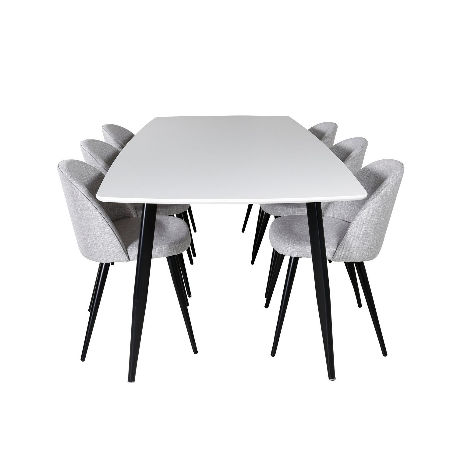 Spisegruppe Venture Home Polar med 6stk Velvet Stoler