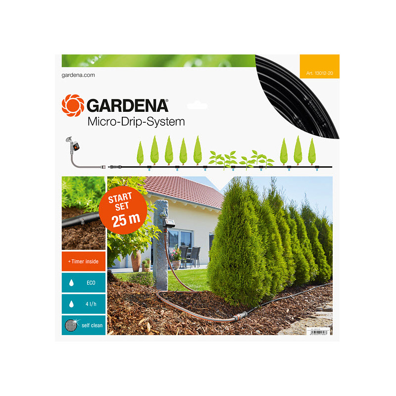 Vanningsstartsett Gardena Micro-Drip-System M for Planterekker med Timer