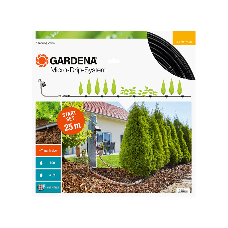 Vanningsstartsett Gardena Micro-Drip-System M for Planterekker med Timer