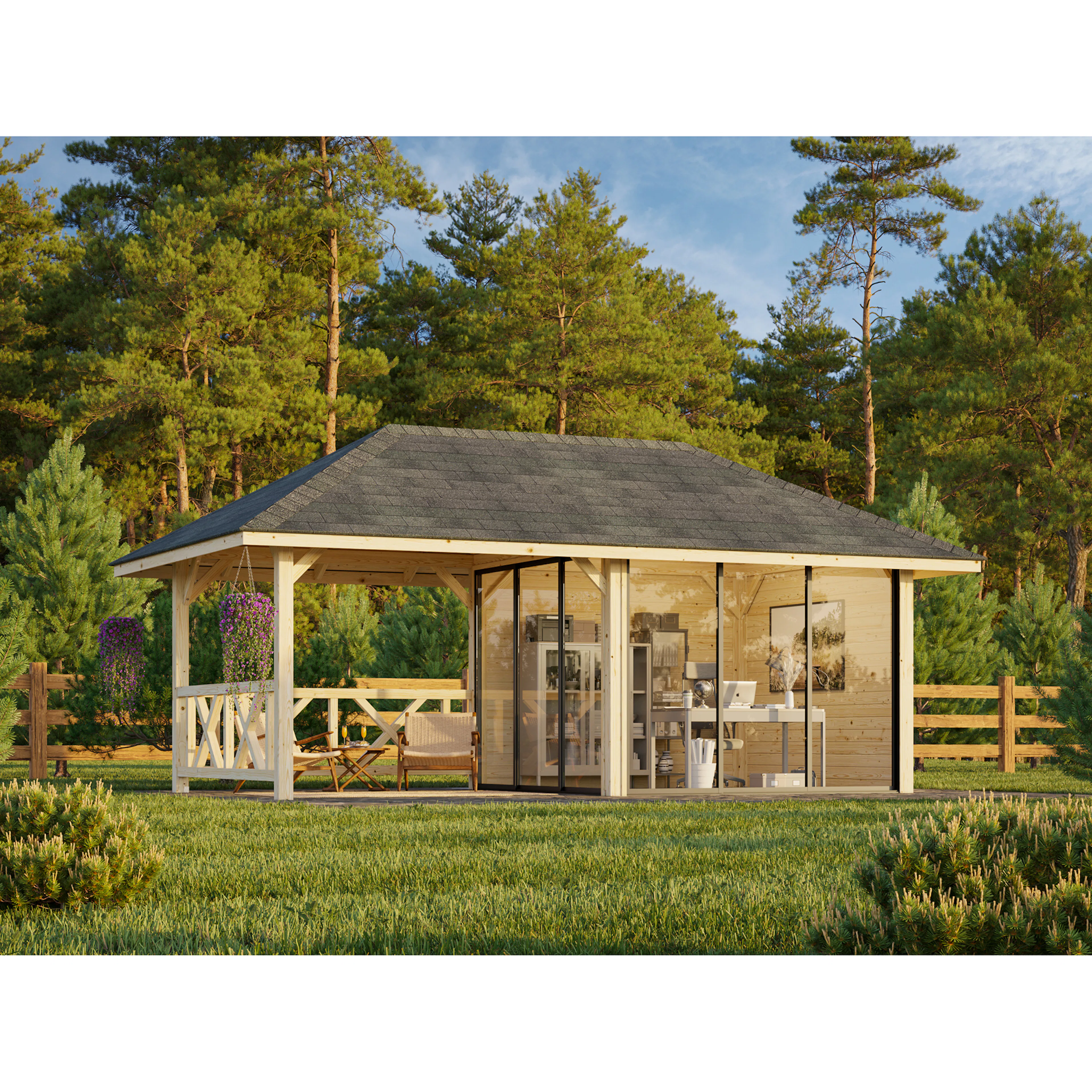 Hagestue Palmako Bianca 16,6 m2 Sett 203 Slide
