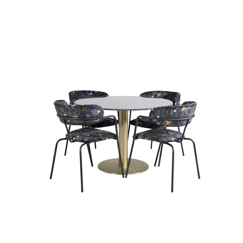 Spisegruppe Venture Home Estelle med 4 Aris Stoler Polyester